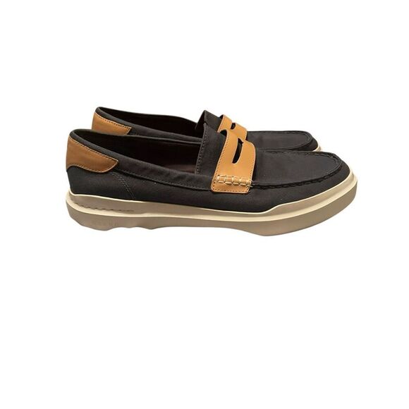 Cole Haan Mens Blue Brown Round Toe Slip On Loafer Flat Shoes Size 10M